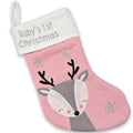 Pink Grey Christmas Stocking D4470