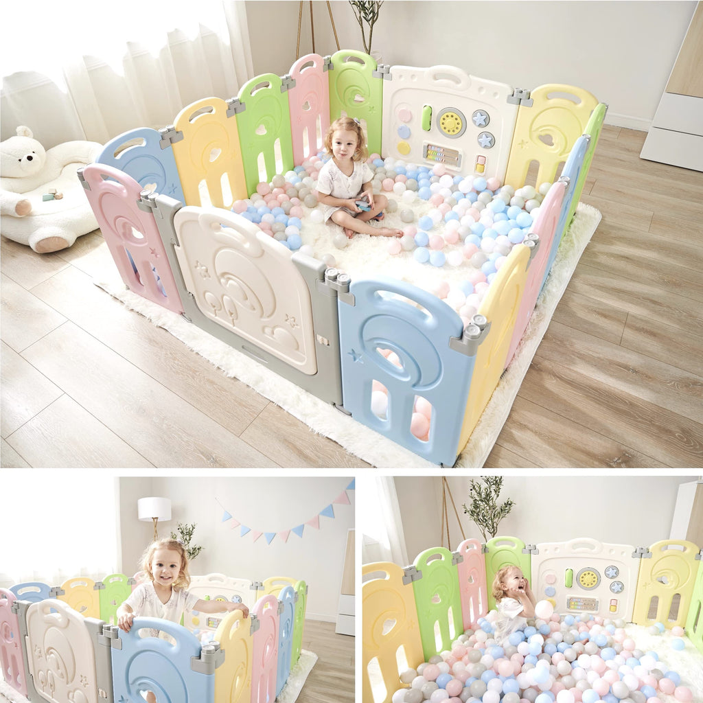 Large 14-Panel Baby Playpen F569346
