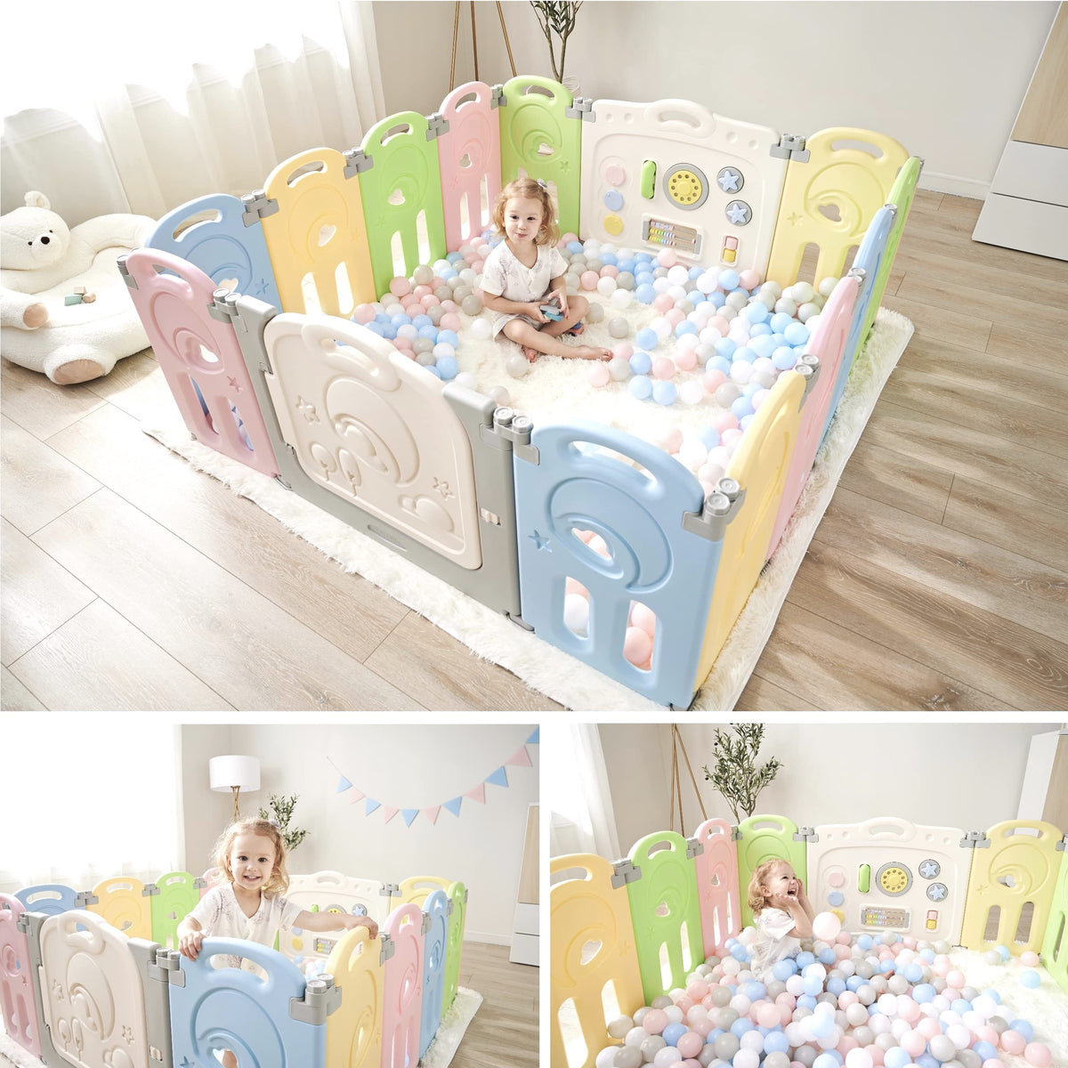 Large 14-Panel Baby Playpen F569346