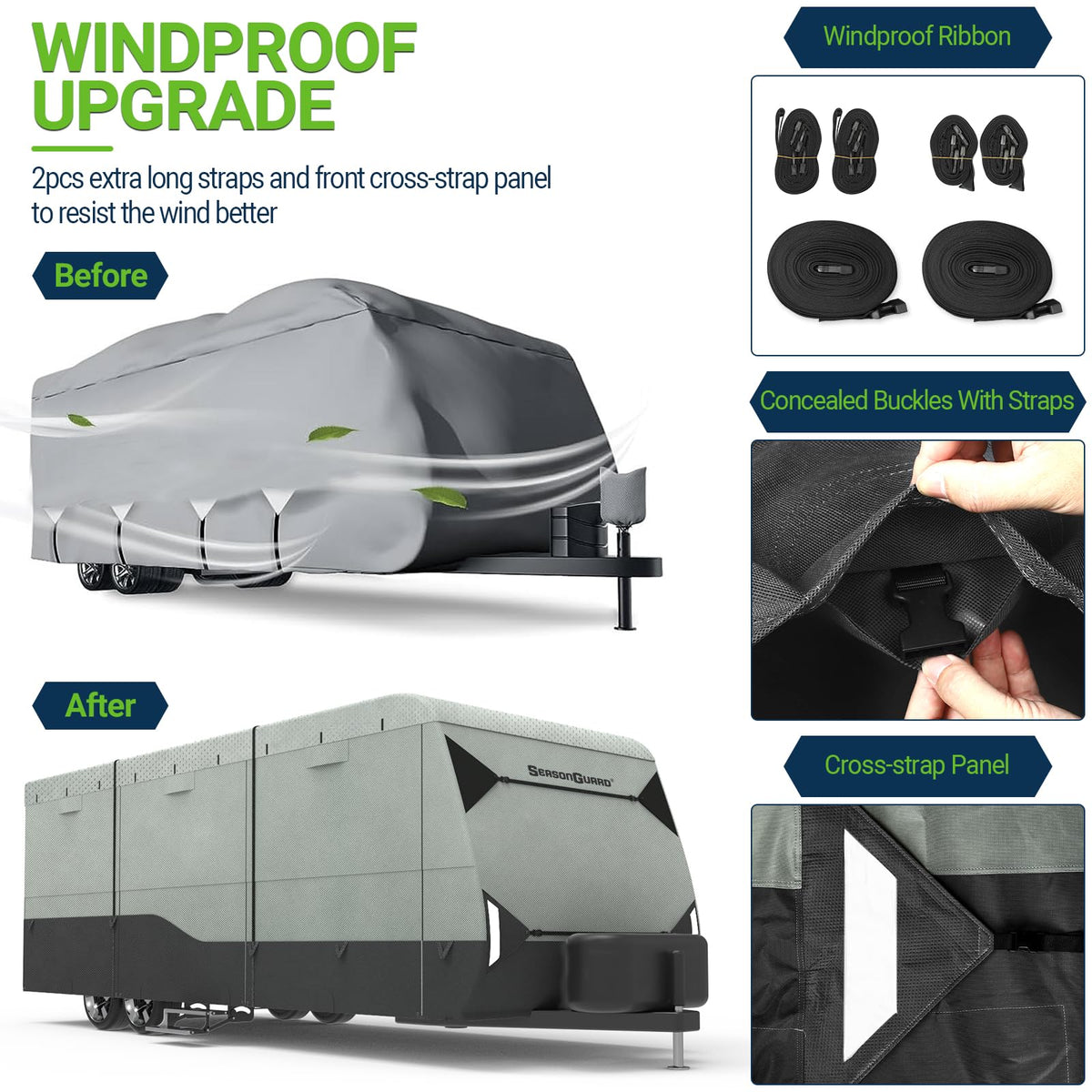 14-16 ft Waterproof Travel Trailer Cover W203