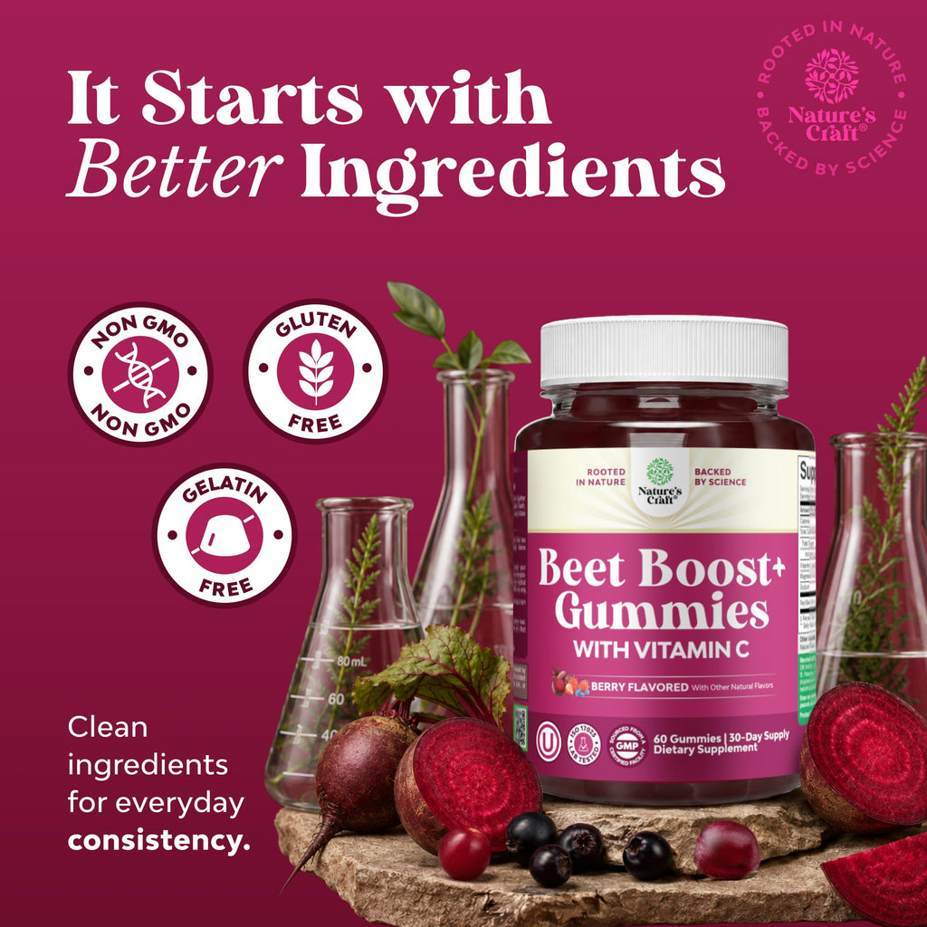 Beet Root Gummies with Vitamin C 60 Ct W233