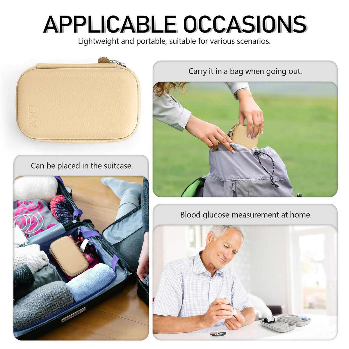 Light Khaki Diabetic Monitor Case I13583