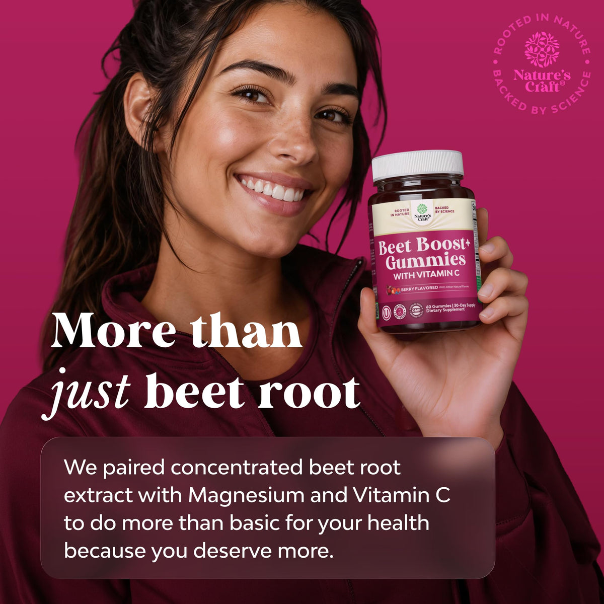 Beet Root Gummies with Vitamin C 60 Ct W233