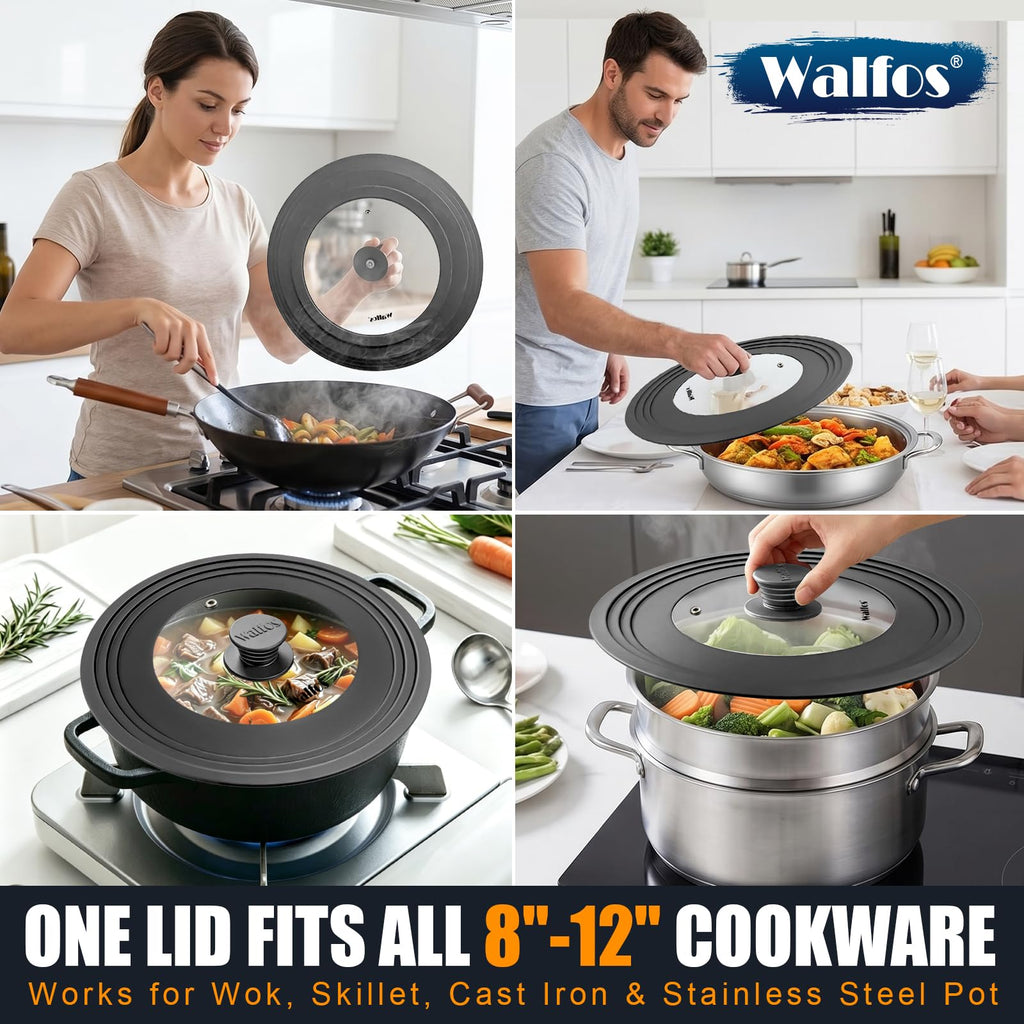 Tempered Glass Universal Lid for Pots, Pans and Skillets Q416