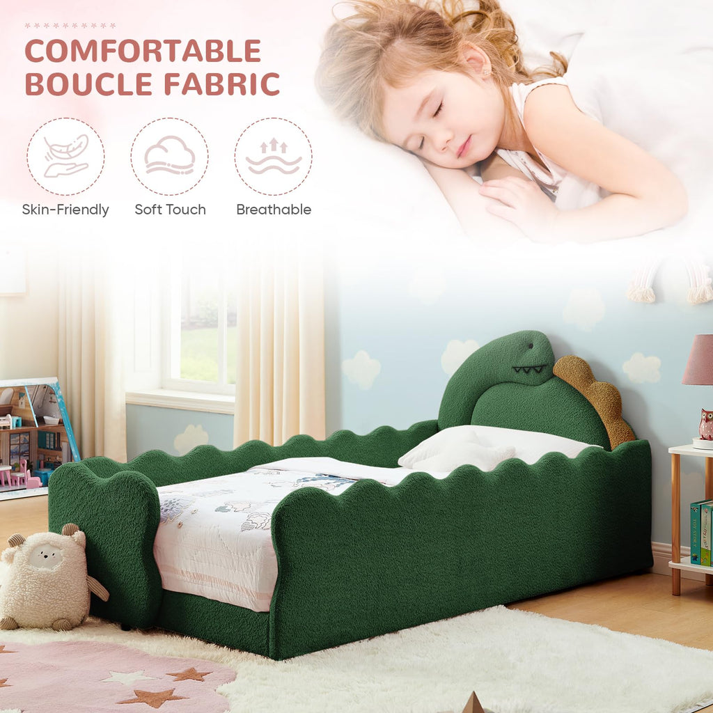 Twin Size Upholstered Boucle Daybed with Slats Support Y1724