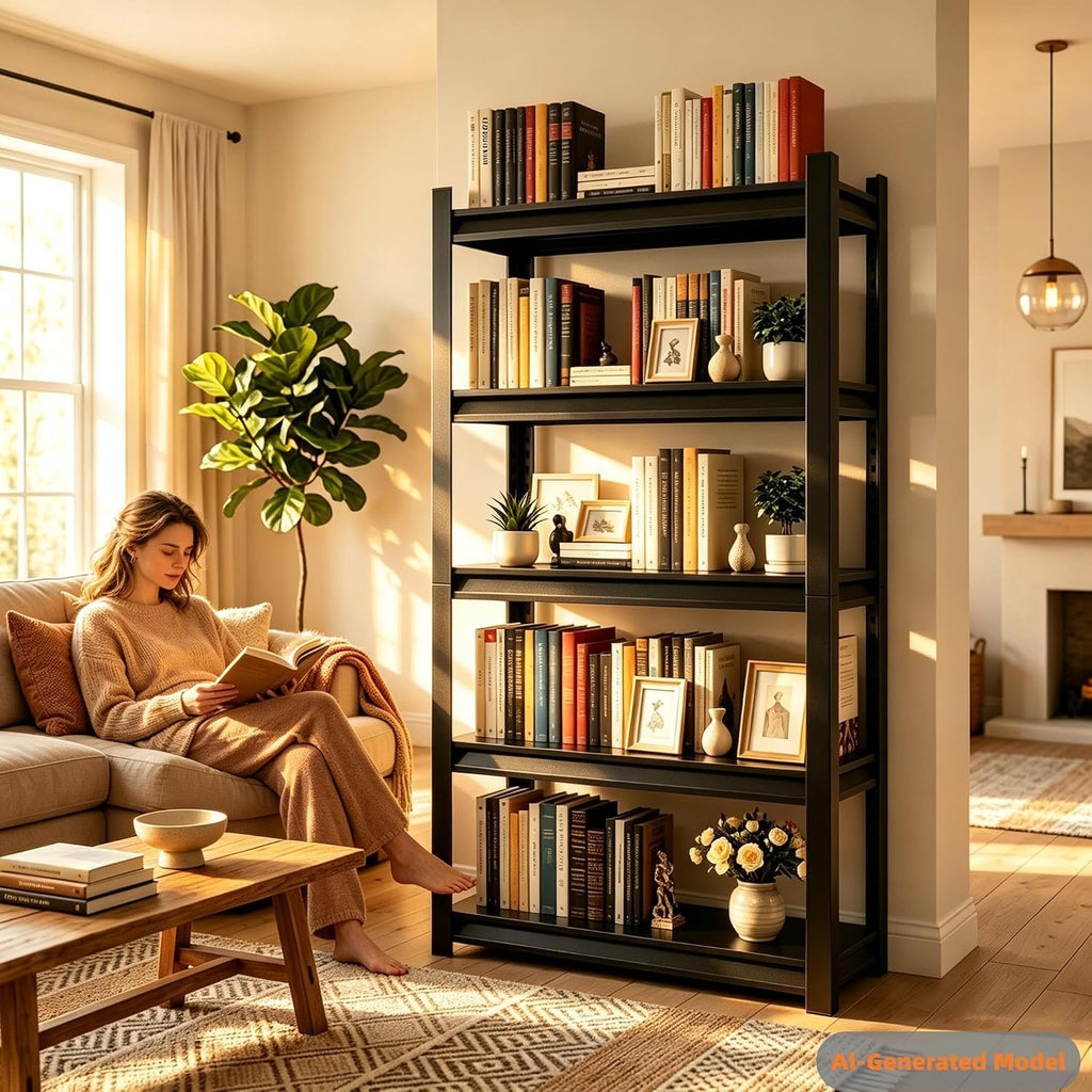5 Tier Heavy Duty Metal Bookshelf Z20233