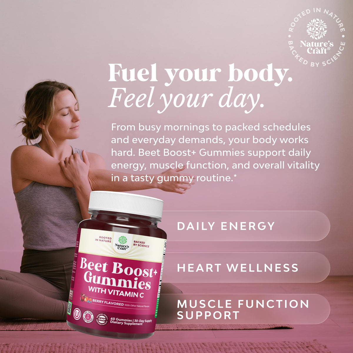 Beet Root Gummies with Vitamin C 60 Ct W233