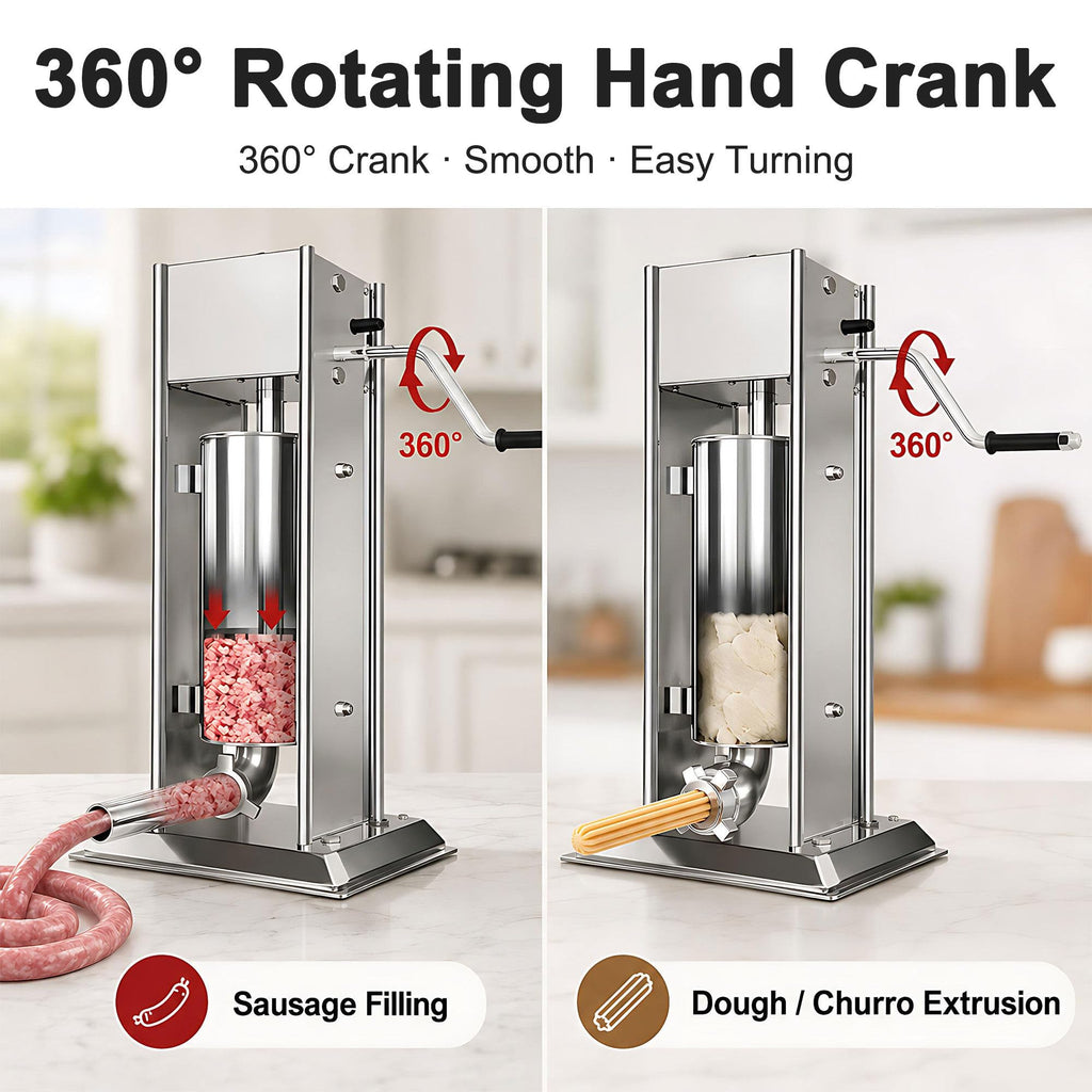 3L/5L/7L Sausage Stuffer & Churro Maker 304 Stainless Steel Y282031