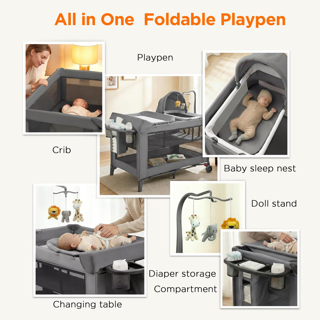 4 in 1 Baby Pack and Play with Bassinet G2890