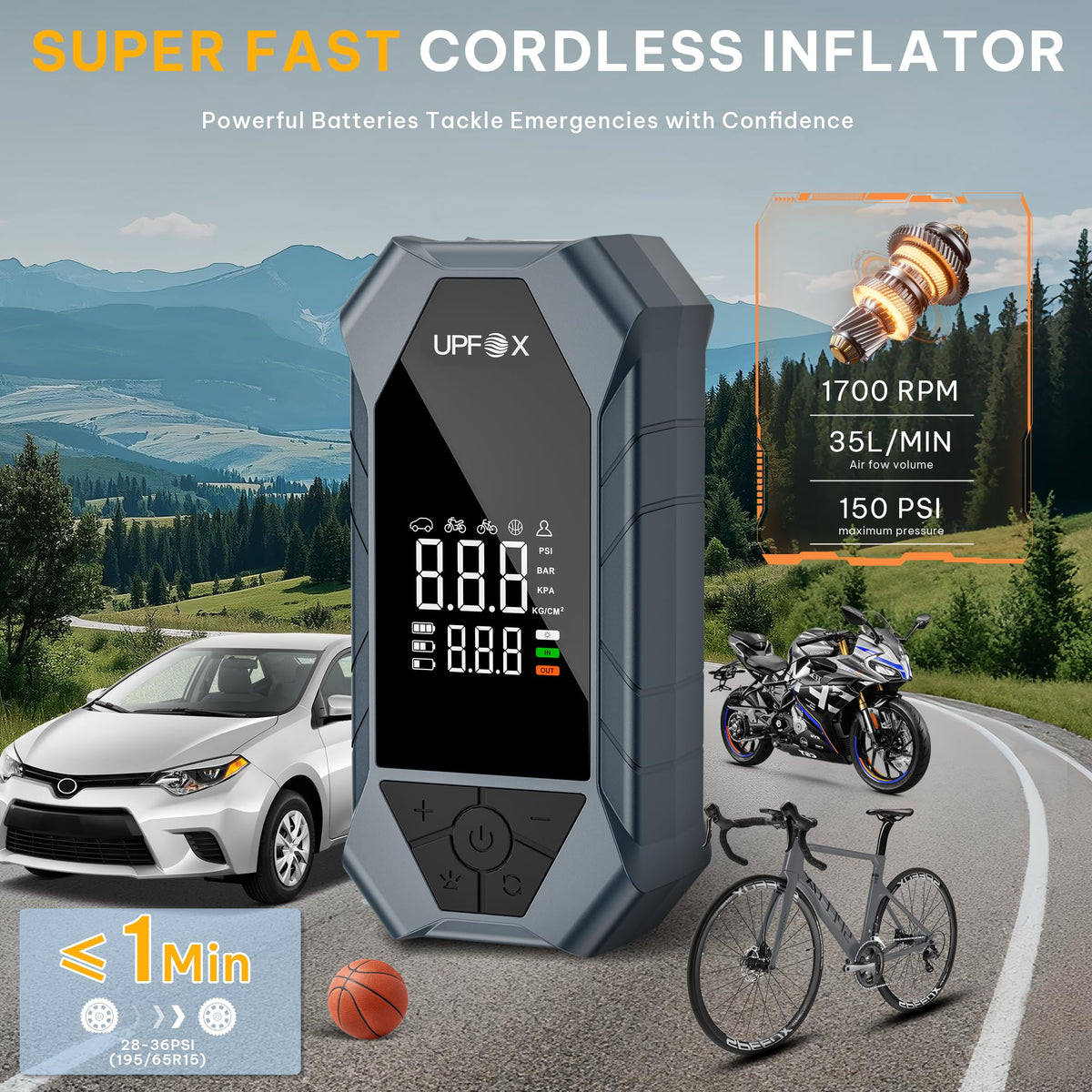 Portable Air Compressor 150PSI Digital Tire Inflator M27992