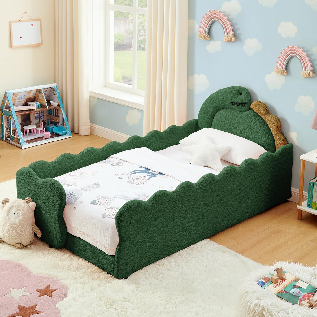Twin Size Upholstered Boucle Daybed with Slats Support Y1724