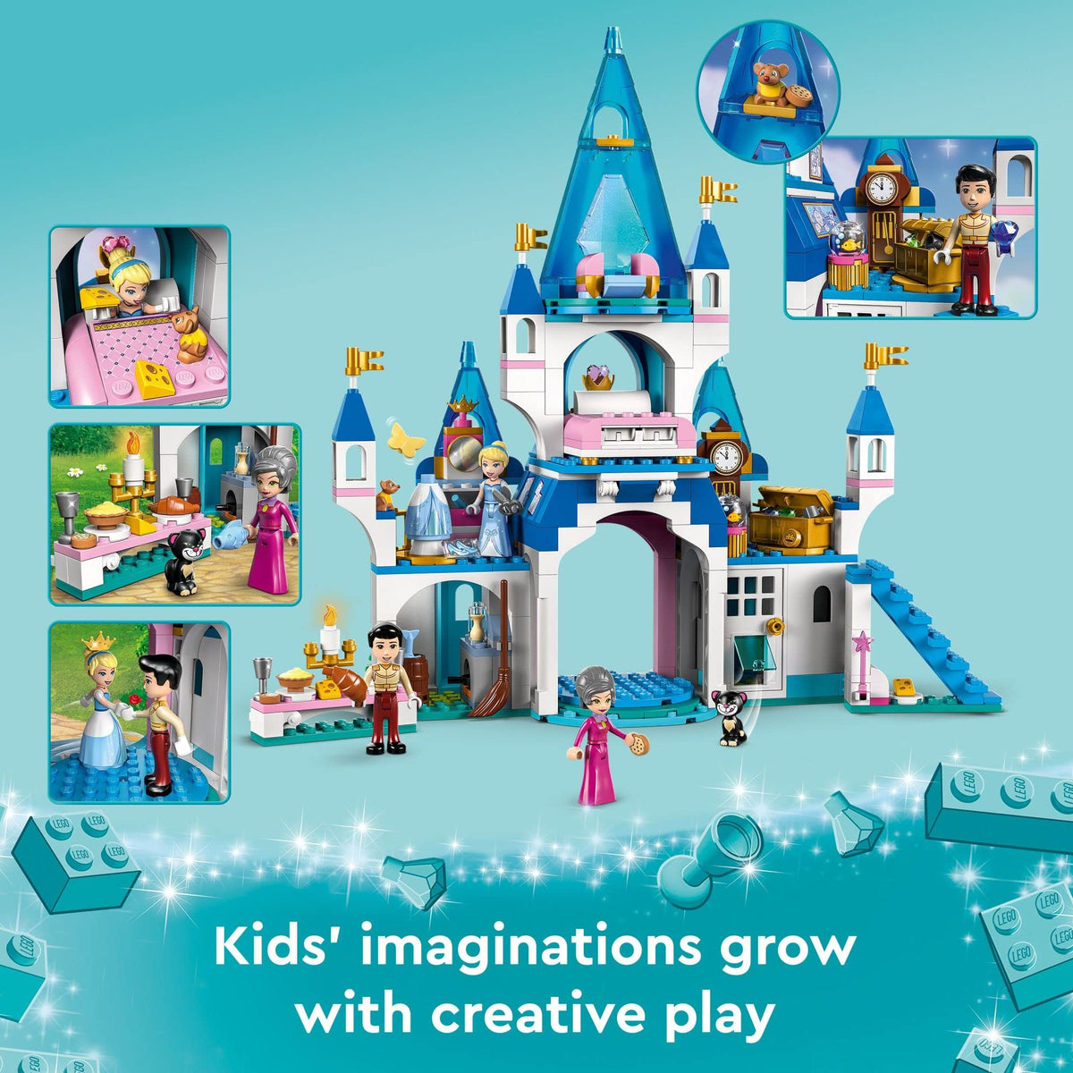 Buildable Castle Toy with 3 Mini Dolls L73673