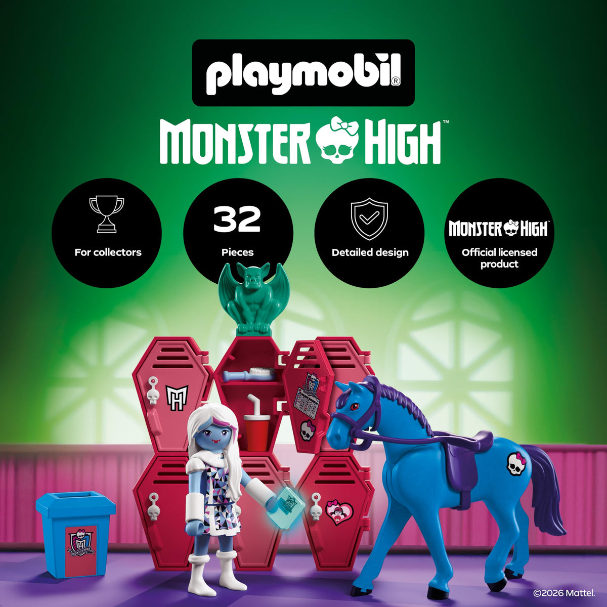 Monster High School Hallway Scene with Lockers A874768