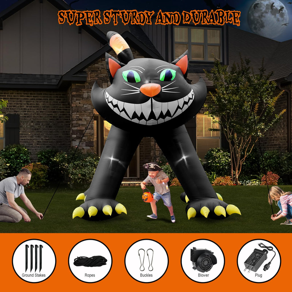 14FT Inflatable Black Cat Halloween Decoration with 7 LED F873540