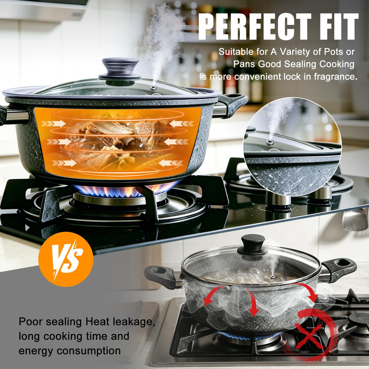 Tempered Glass Universal Lid for Pots, Pans and Skillets Q416
