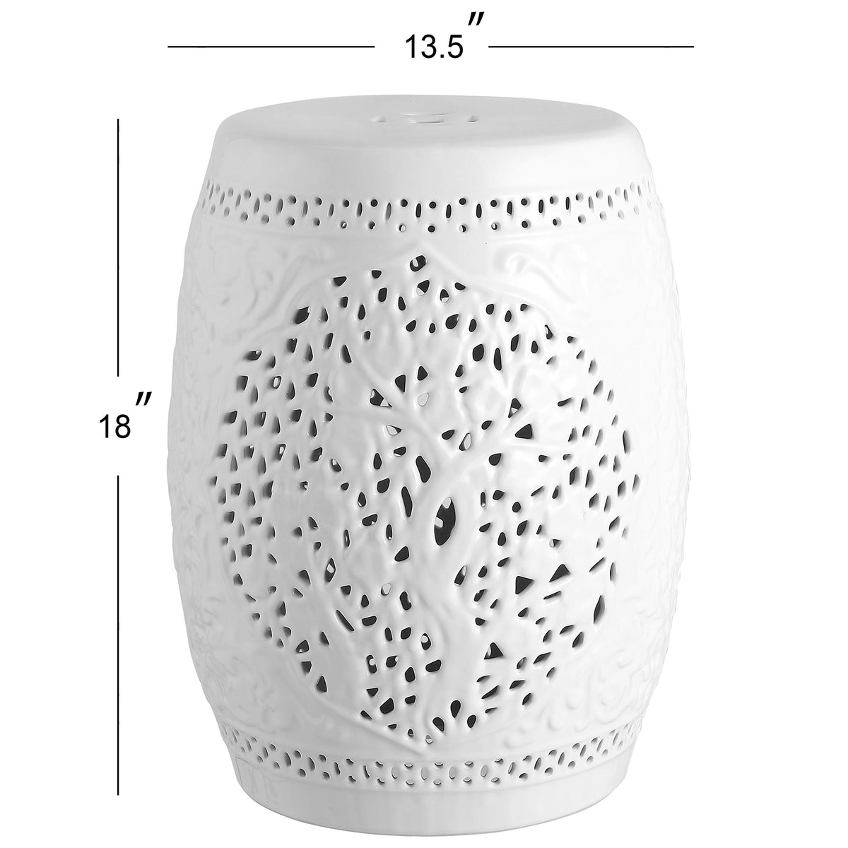 White Ceramic Garden Stool D187