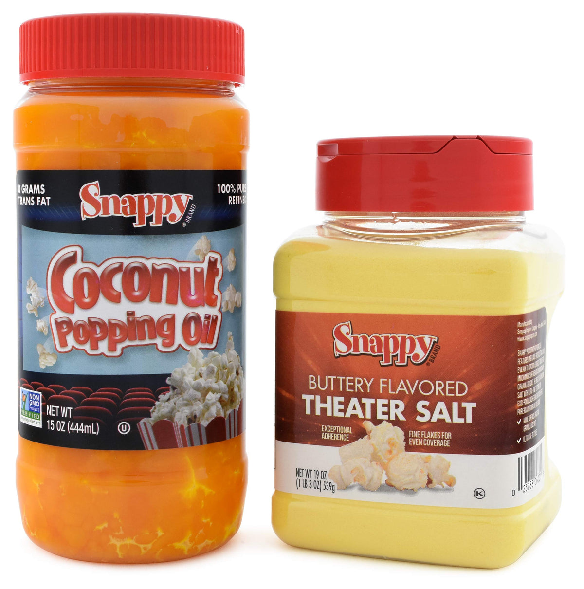 15 oz Coconut Popping Oil, 19 oz Buttery Popcorn Salt N2188