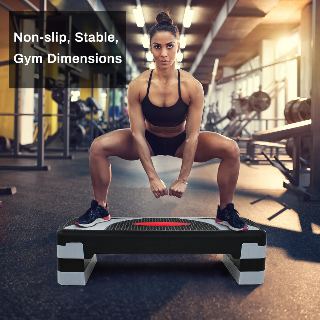 31" Adjustable Aerobic Step Platform with 4 Stackable Risers E7012