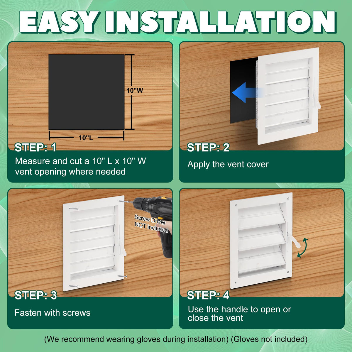 Adjustable Aluminum Alloy Chicken Coop Vent with Screen Mesh L98434