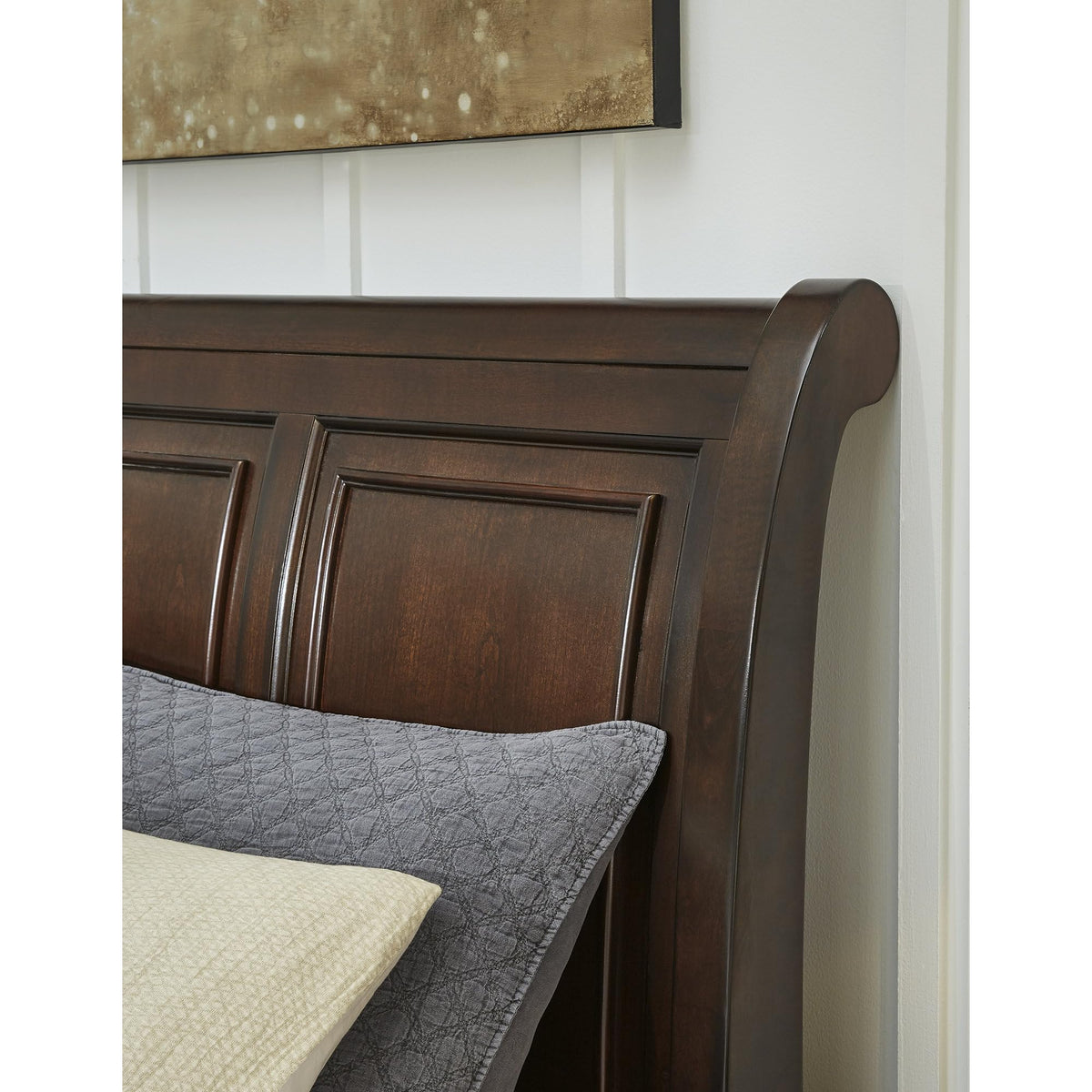 Cal King Sleigh Bed Frame with Storage A846782