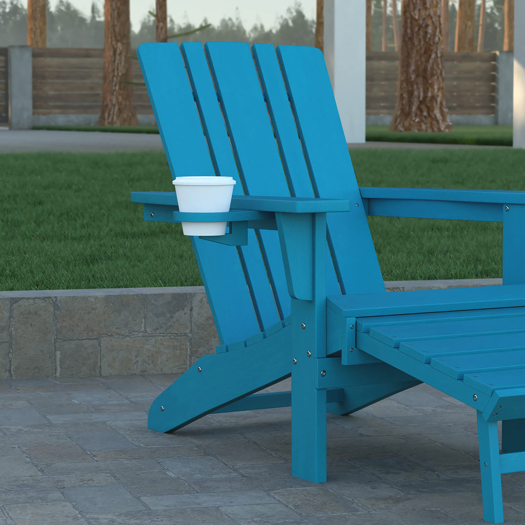 Blue Adirondack Lounge Chair with Ottoman B600