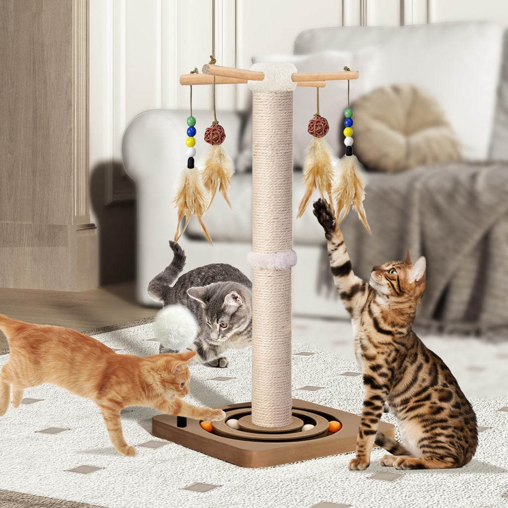 Sisal Cat Scratching Post with Toys P95644