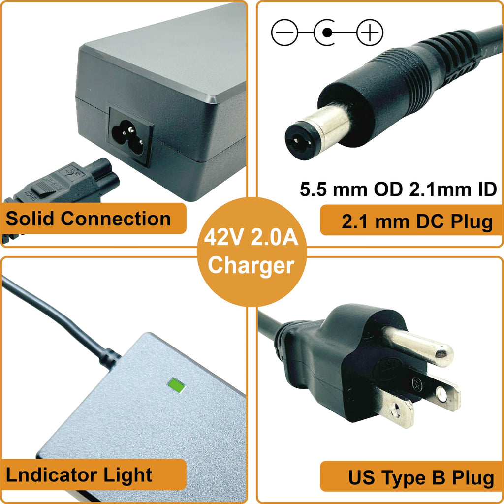 36V 2A Lithium Battery Charger with DC2.1 Connector C9135