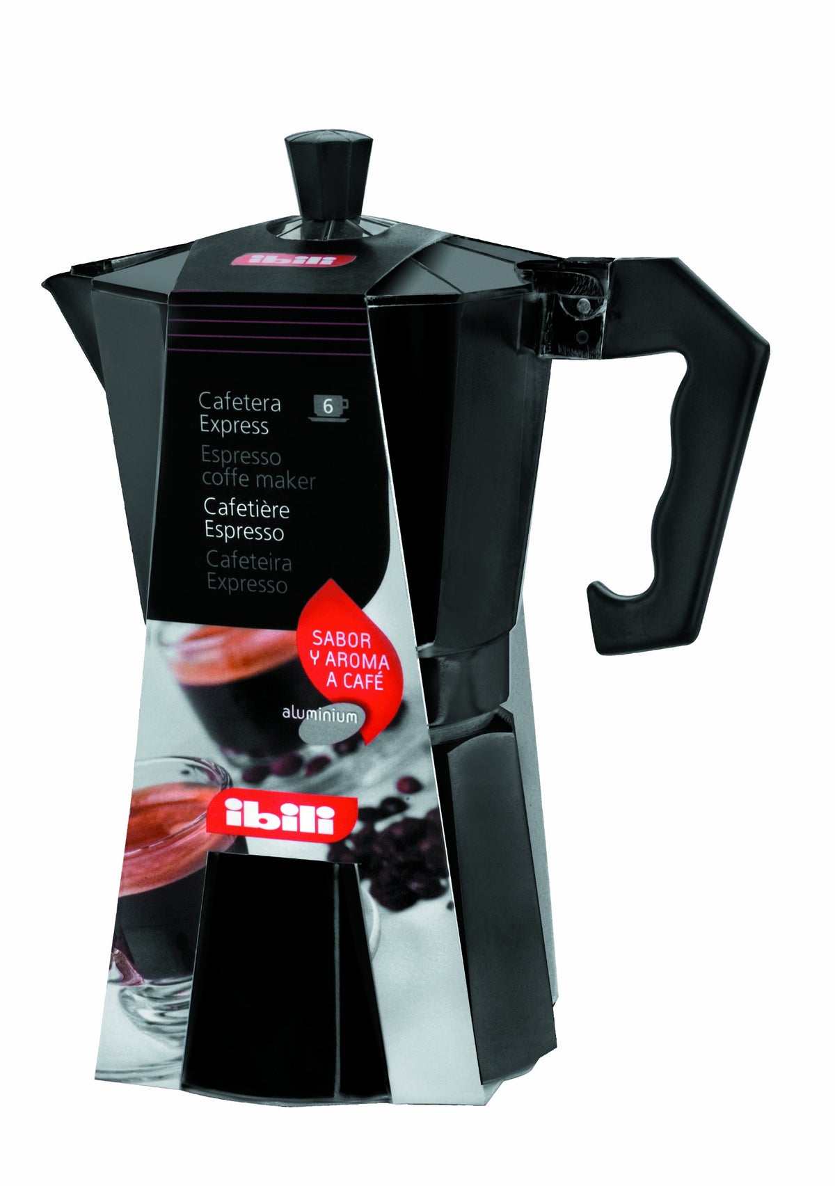Black 12-Cup Aluminum Espresso Coffee Maker Y96993