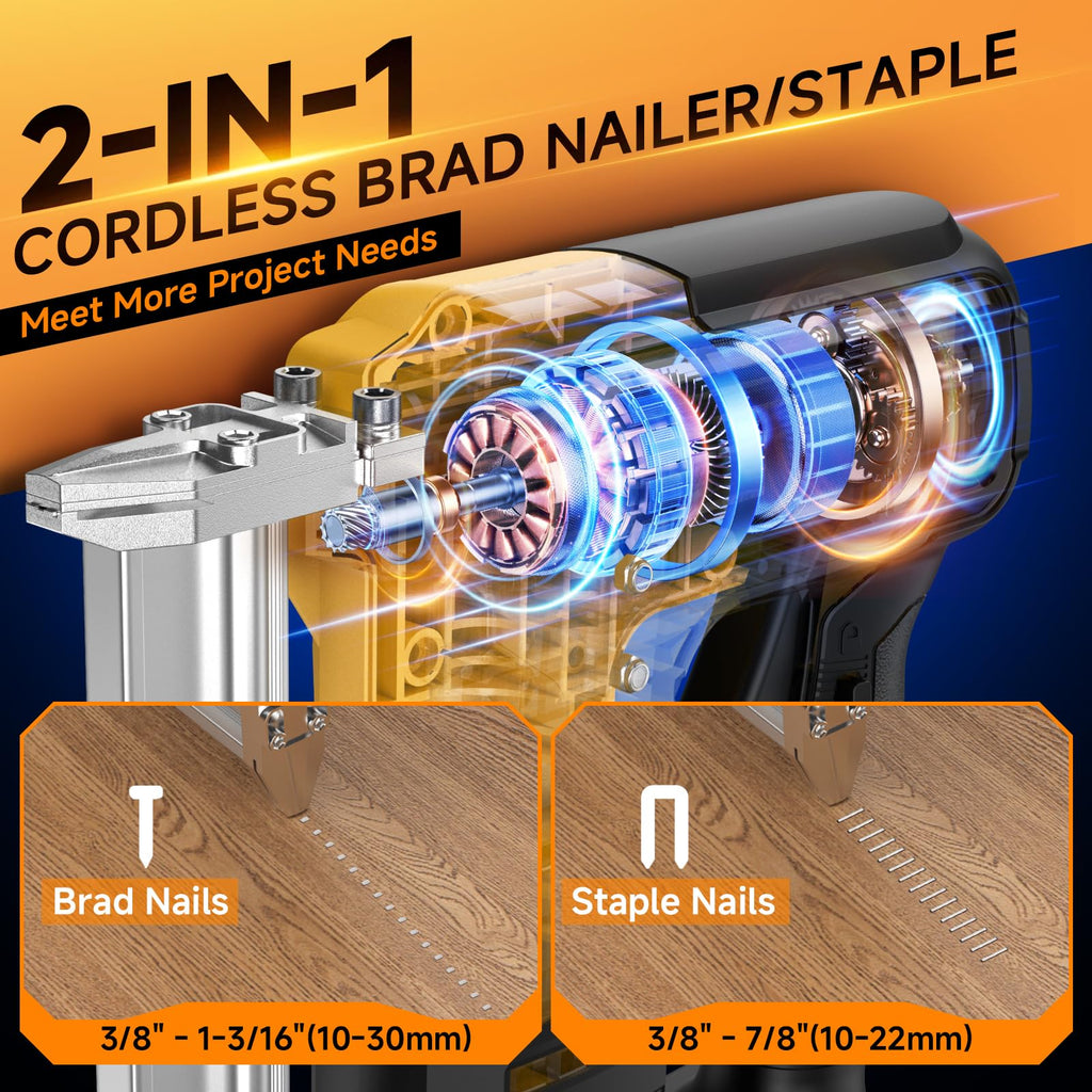 2-in-1 Cordless 18GA Nail Gun & Staple Gun X3638