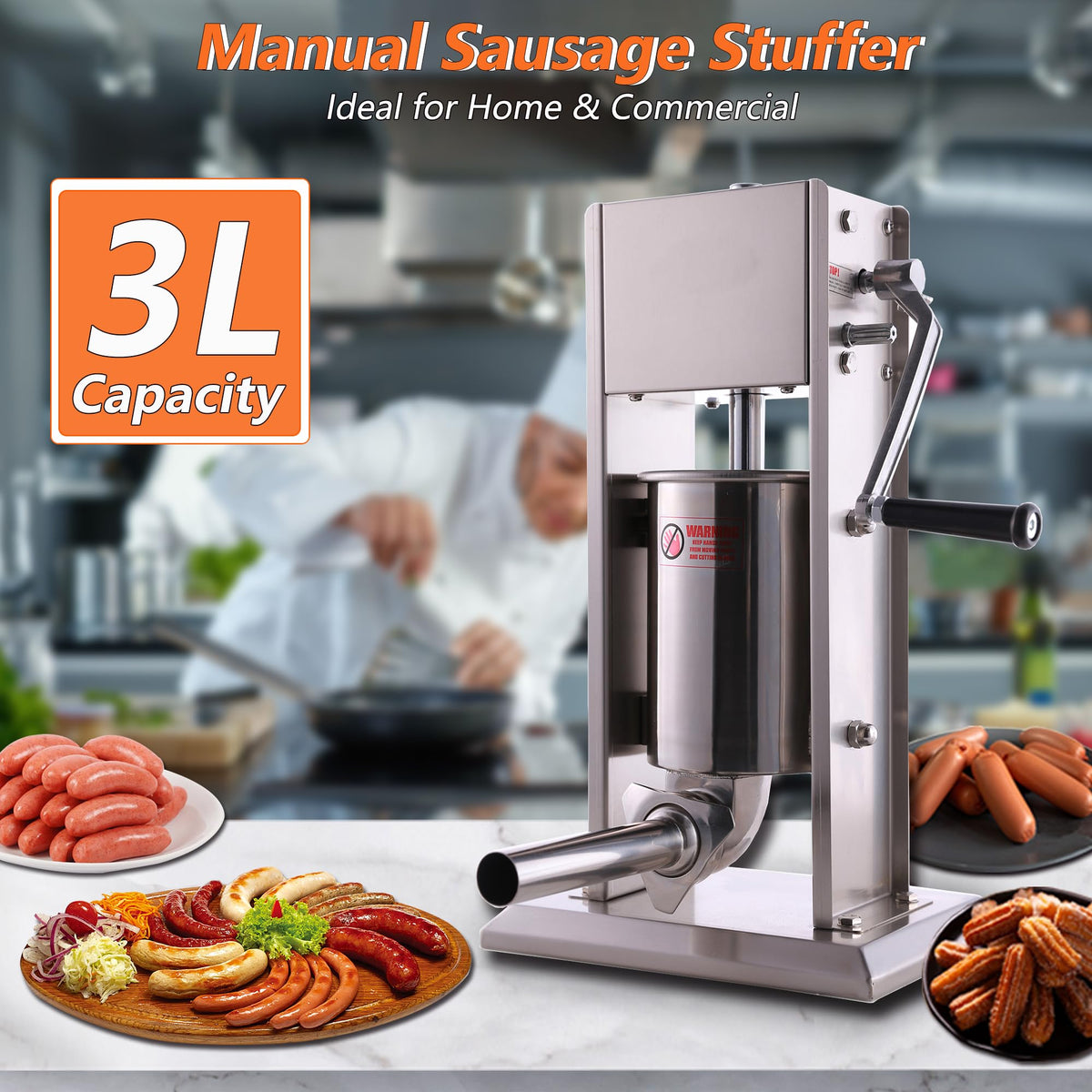 7L Sausage Stuffer and 15lb Manual Meat Mixer R2958