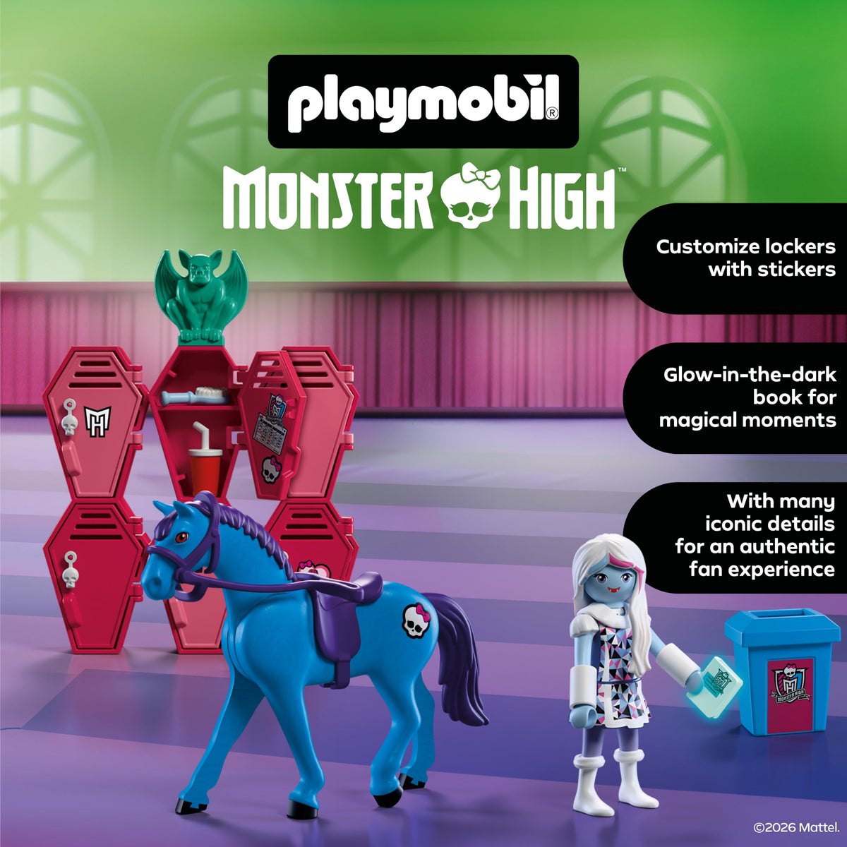 Monster High School Hallway Scene with Lockers A874768