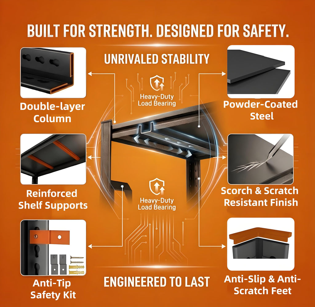 5 Tier Heavy Duty Metal Bookshelf Z20233