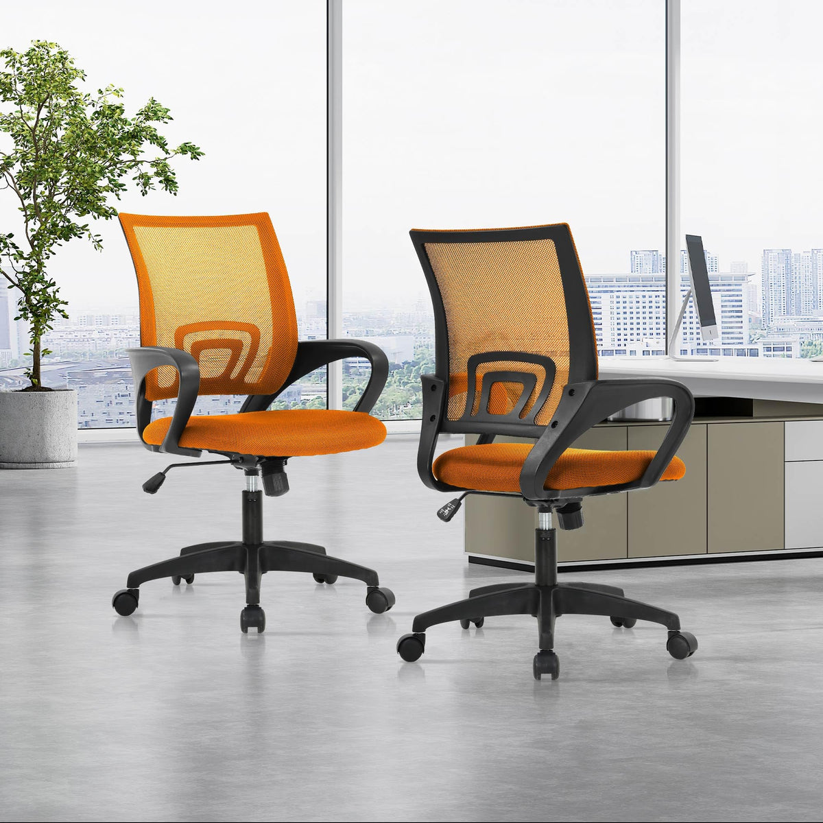 Adjustable Mid Back Ergonomic Mesh Office Chair with Lumbar Support O780399