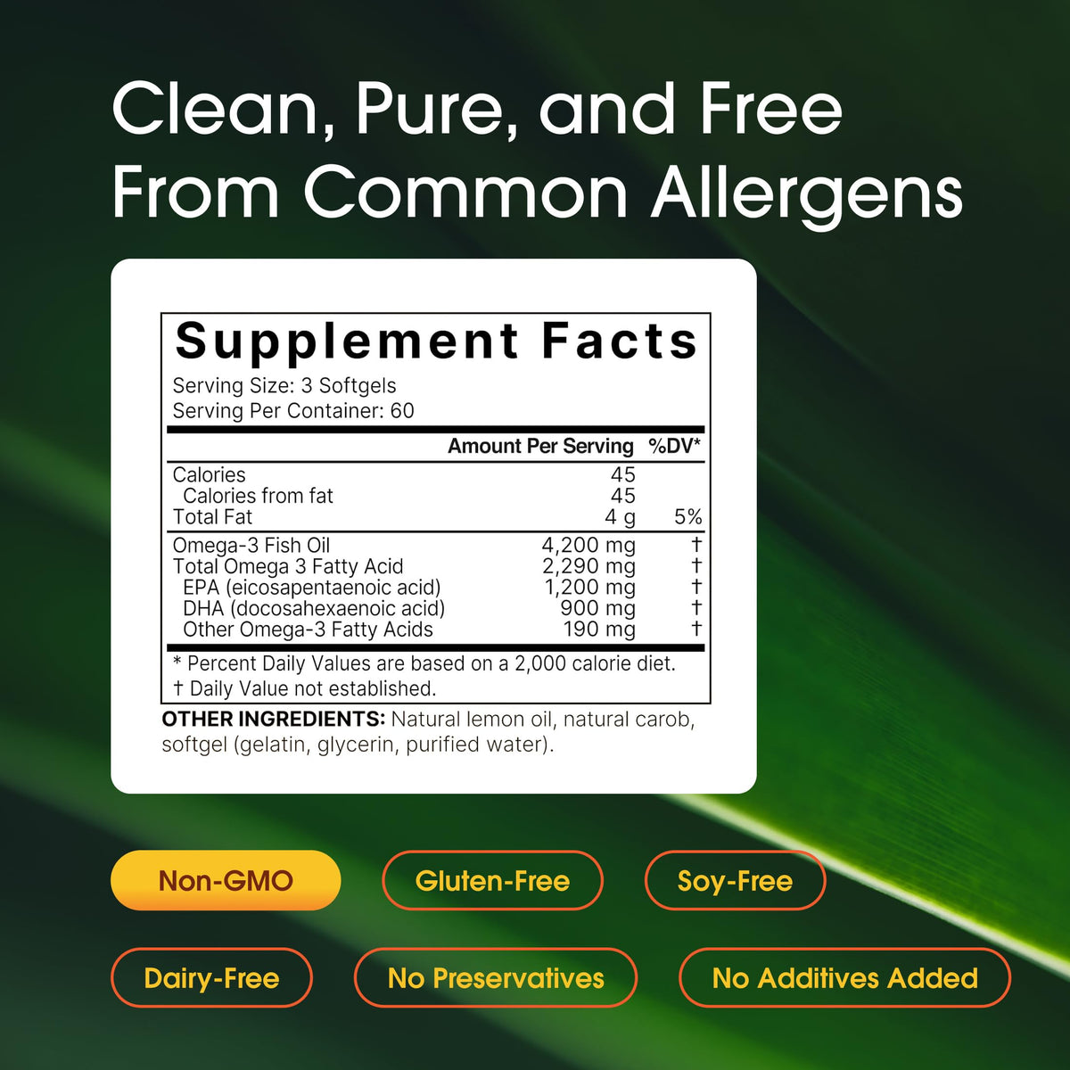 Omega-3 Fish Oil 180 Softgels Lemon Flavor G937