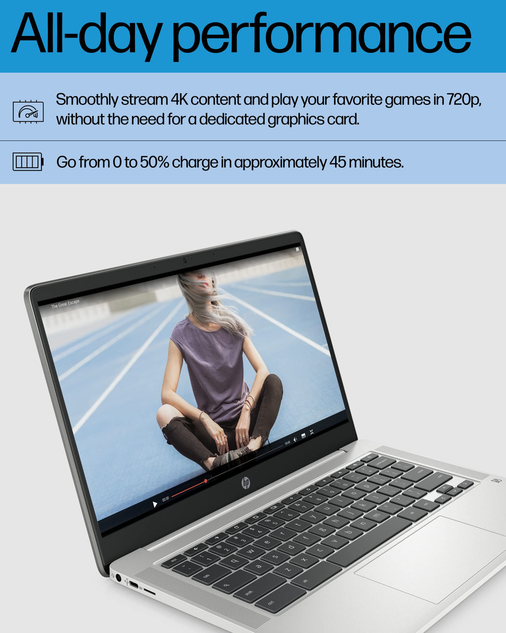 14 Laptop, Intel Celeron N4120, 4 GB RAM, 64 GB eMMC, Chrome OS, Mineral Silver R9915