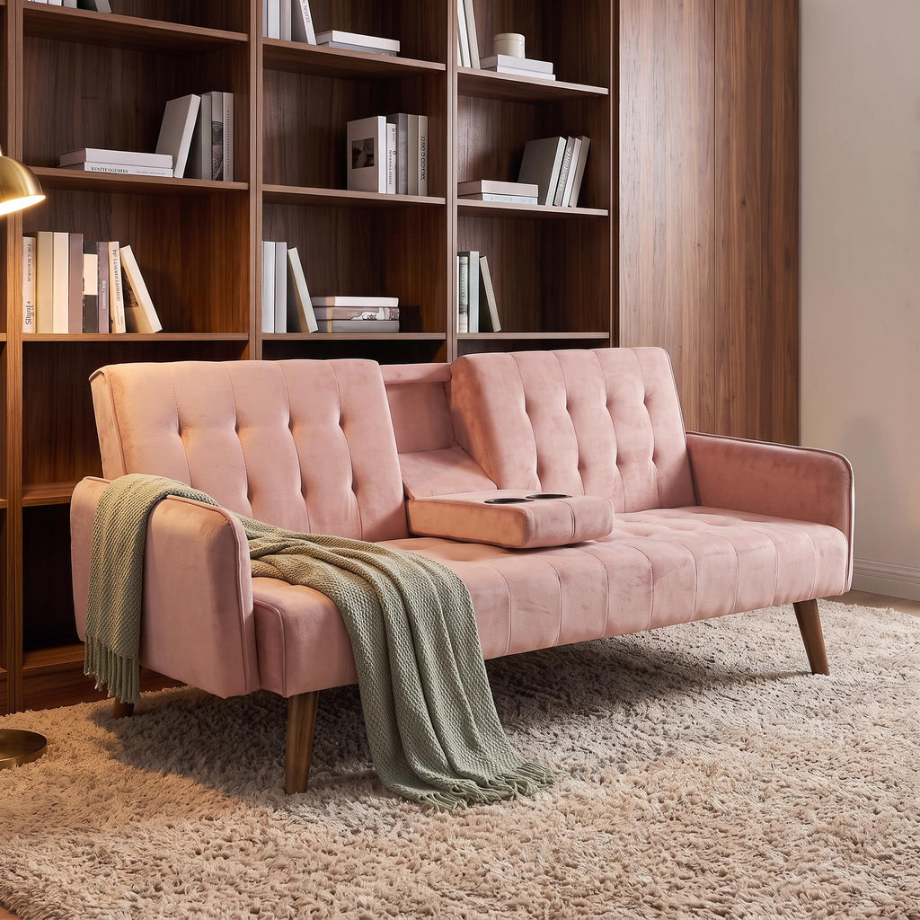 Pink Convertible Sleeper Sofa V6994