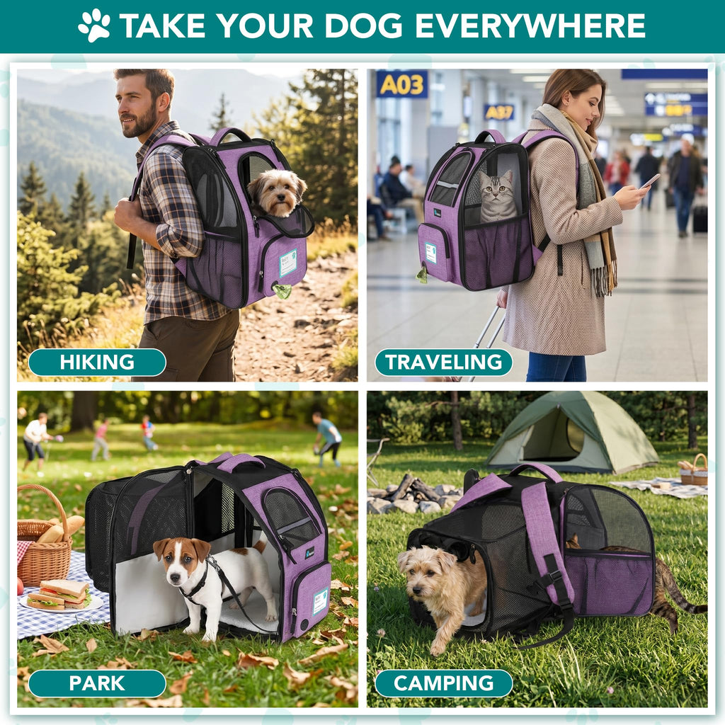 Expandable Dog Cat Backpack Carrier N4694