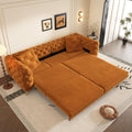 Orange Velvet Convertible Sleeper Sofa with Ottoman O38946