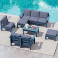 9 Pieces Blue Outdoor Sectional Sofa Set N2000