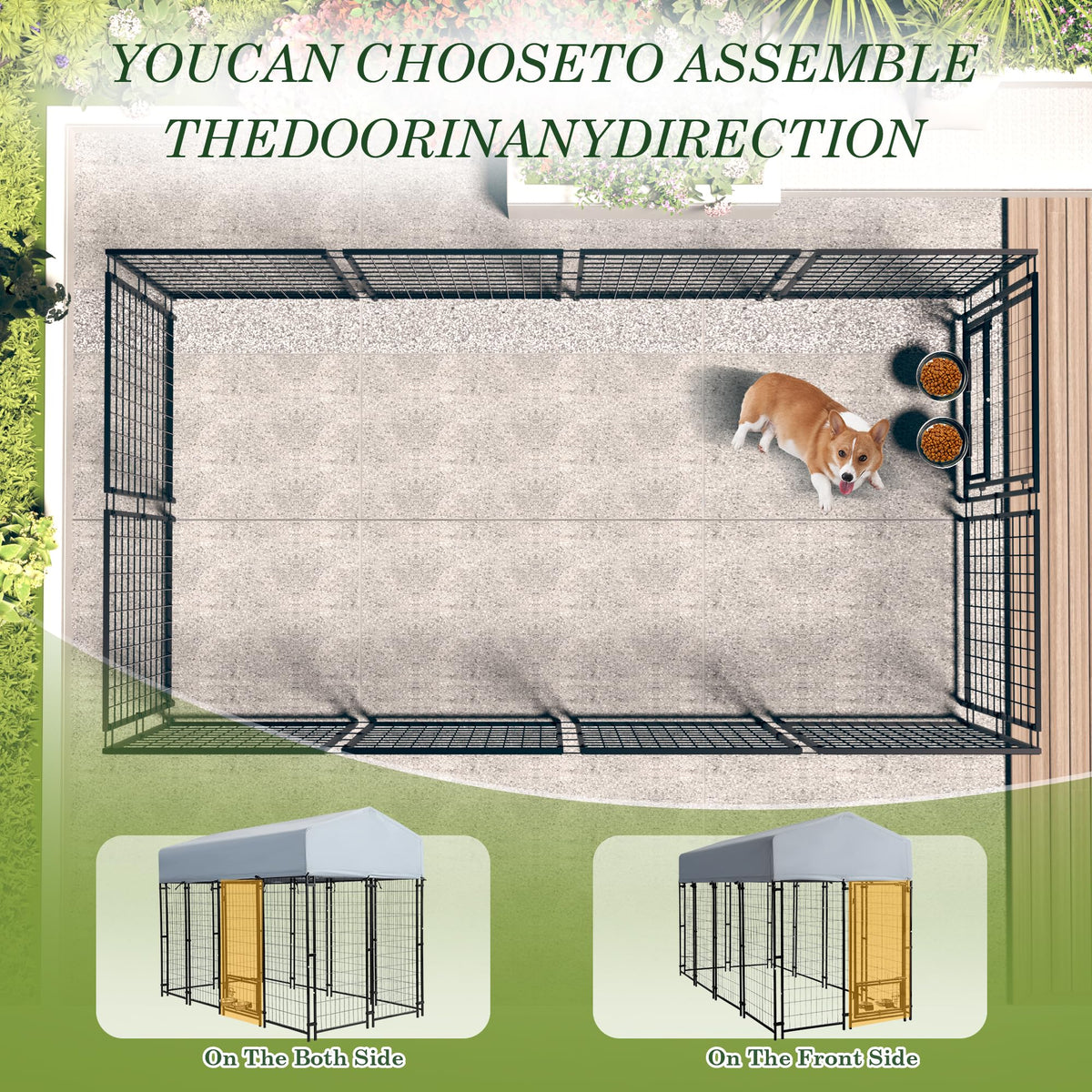 8x4x5.7 FT Heavy Duty Outdoor Dog Kennel with Roof N936583