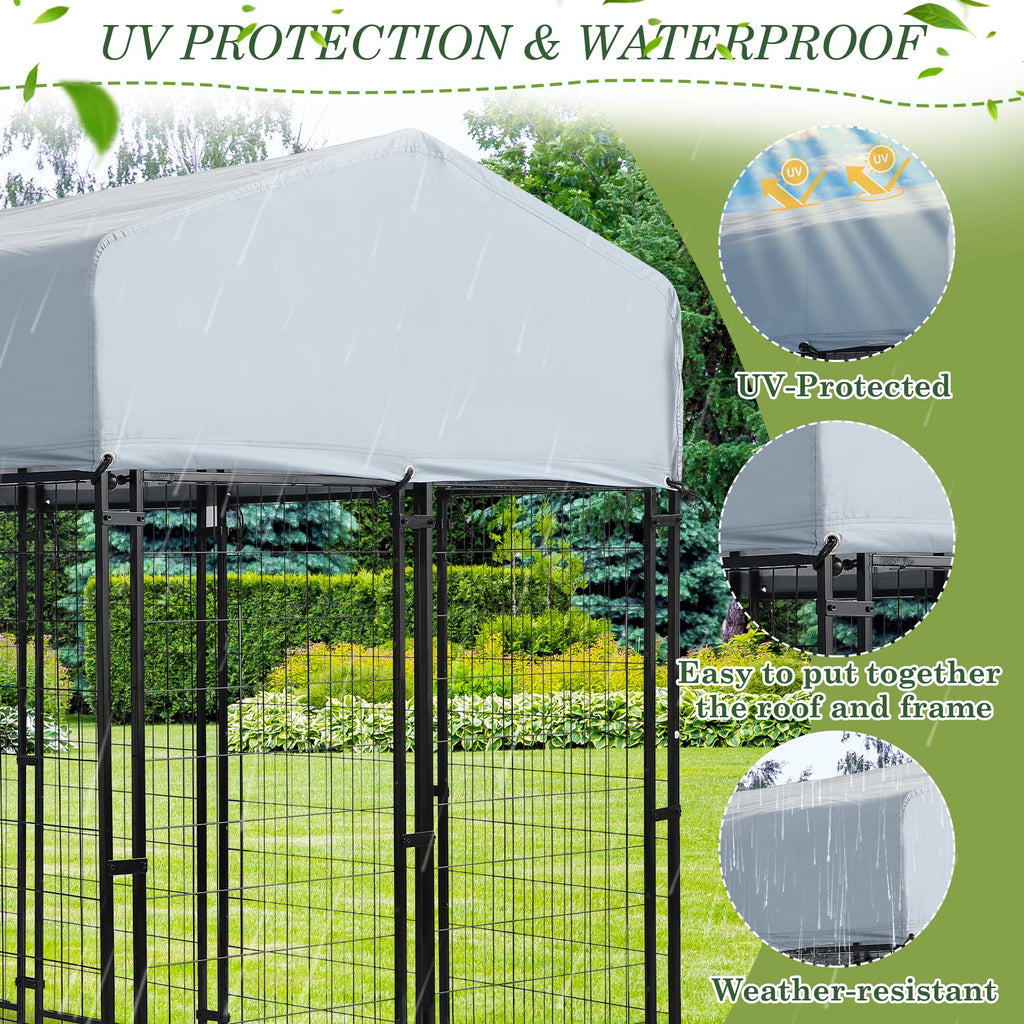 8x4x5.7 FT Heavy Duty Outdoor Dog Kennel with Roof N936583